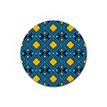 Geometric Abstract Diamond Rubber Round Coaster (4 pack)  Front