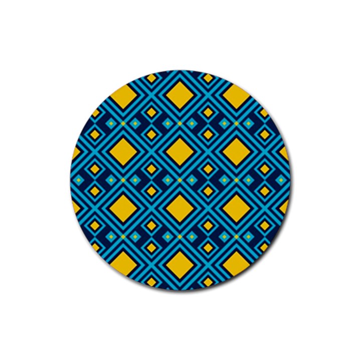 Geometric Abstract Diamond Rubber Round Coaster (4 pack) 