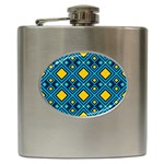 Geometric Abstract Diamond Hip Flask (6 oz) Front