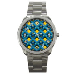 Geometric Abstract Diamond Sport Metal Watch by tmsartbazaar