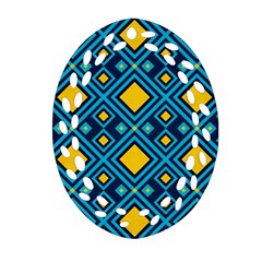 Geometric Abstract Diamond Oval Filigree Ornament (Two Sides)