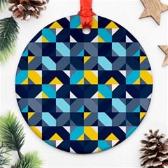 Geometric Hypnotic Shapes Ornament (round) by tmsartbazaar