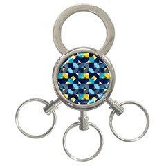 Geometric Hypnotic Shapes 3-ring Key Chain by tmsartbazaar