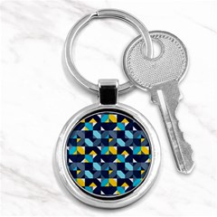 Geometric Hypnotic Shapes Key Chain (round) by tmsartbazaar