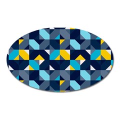 Geometric Hypnotic Shapes Oval Magnet by tmsartbazaar