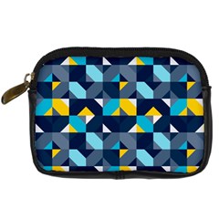 Geometric Hypnotic Shapes Digital Camera Leather Case by tmsartbazaar