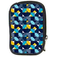 Geometric Hypnotic Shapes Compact Camera Leather Case by tmsartbazaar