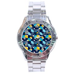 Geometric Hypnotic Shapes Stainless Steel Analogue Watch by tmsartbazaar