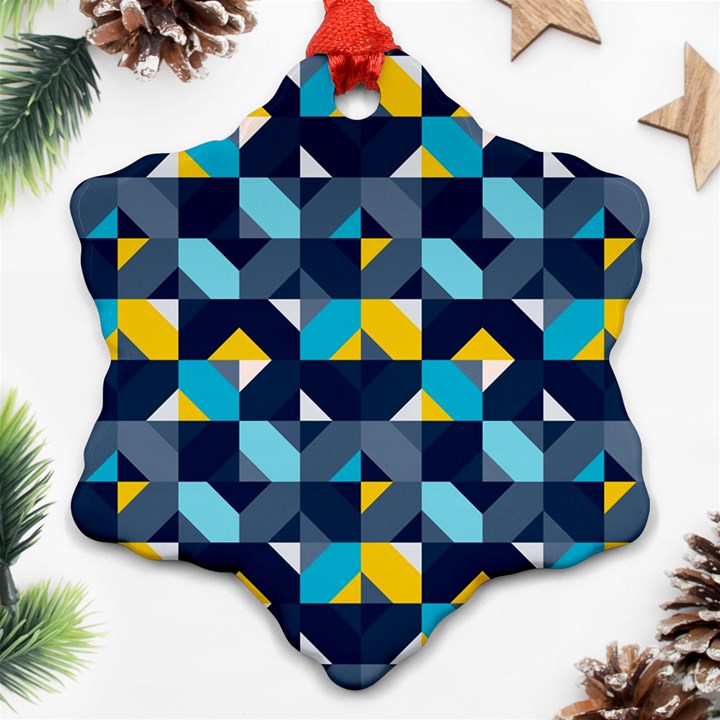 Geometric Hypnotic Shapes Snowflake Ornament (Two Sides)