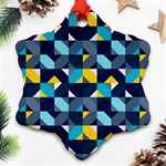 Geometric Hypnotic Shapes Snowflake Ornament (Two Sides) Back