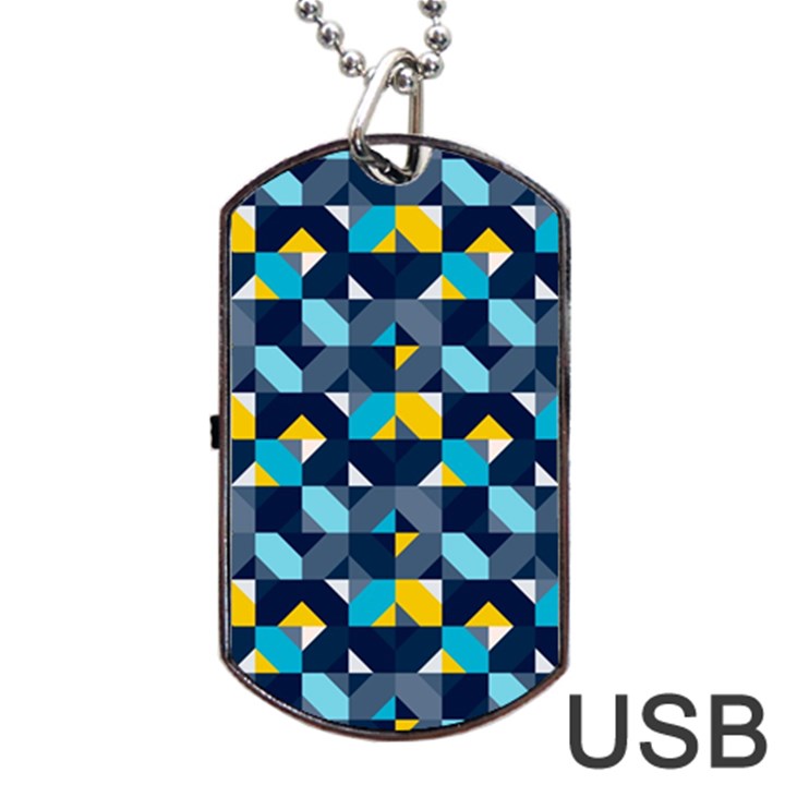 Geometric Hypnotic Shapes Dog Tag USB Flash (One Side)