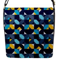 Geometric Hypnotic Shapes Flap Closure Messenger Bag (s) by tmsartbazaar