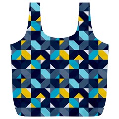 Geometric Hypnotic Shapes Full Print Recycle Bag (xl) by tmsartbazaar