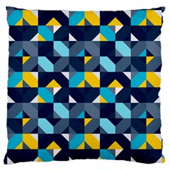 Geometric Hypnotic Shapes Large Flano Cushion Case (two Sides) by tmsartbazaar