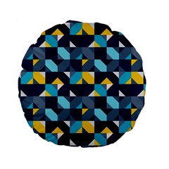 Geometric Hypnotic Shapes Standard 15  Premium Flano Round Cushions by tmsartbazaar