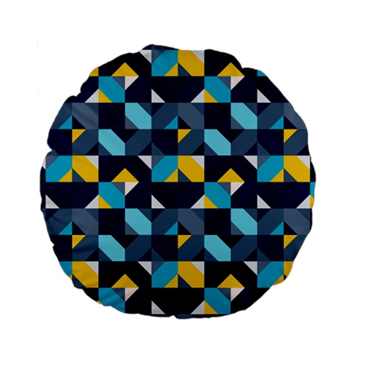 Geometric Hypnotic Shapes Standard 15  Premium Flano Round Cushions