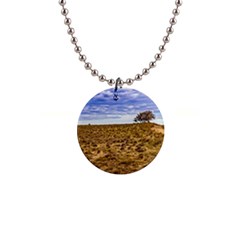 Patagonia Landscape Scene, Santa Cruz - Argentina 1  Button Necklace by dflcprintsclothing