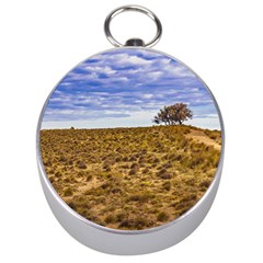 Patagonia Landscape Scene, Santa Cruz - Argentina Silver Compasses by dflcprintsclothing