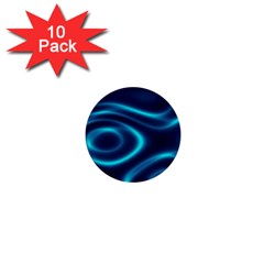 Blue Wavy 1  Mini Buttons (10 Pack) 