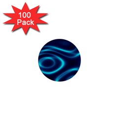 Blue Wavy 1  Mini Buttons (100 Pack) 