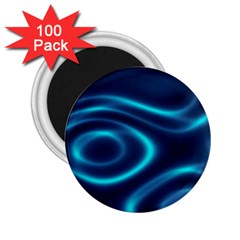 Blue Wavy 2 25  Magnets (100 Pack)  by Sabelacarlos