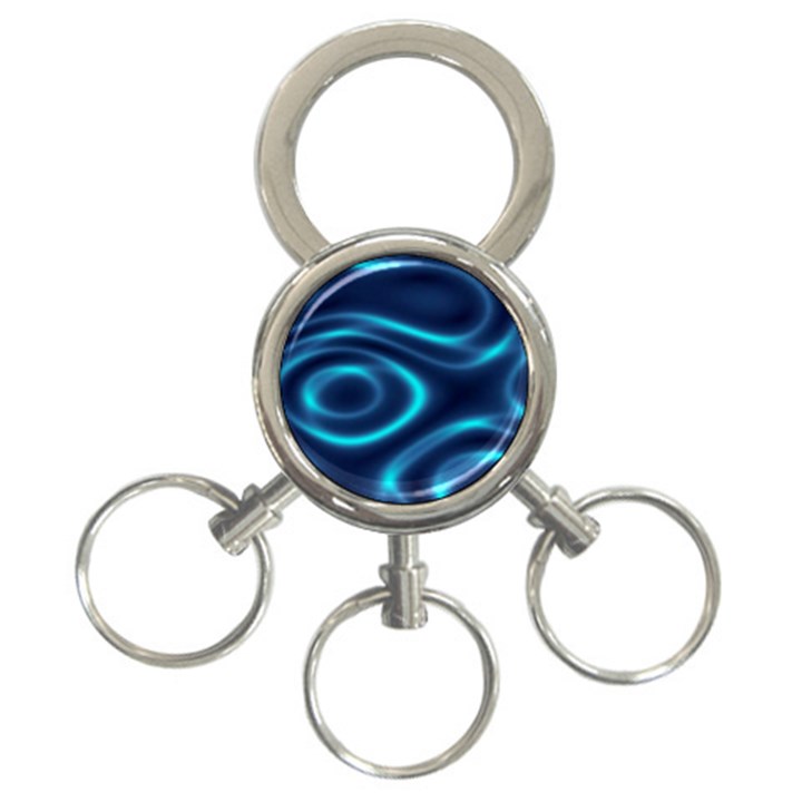 Blue Wavy 3-Ring Key Chain