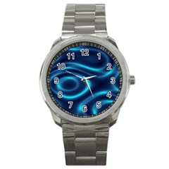 Blue Wavy Sport Metal Watch by Sabelacarlos