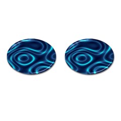 Blue Wavy Cufflinks (oval)