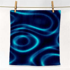 Blue Wavy Face Towel by Sabelacarlos