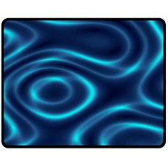 Blue Wavy Fleece Blanket (medium)  by Sabelacarlos