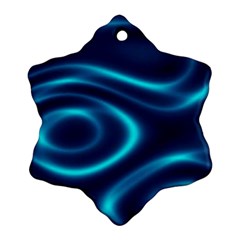 Blue Wavy Snowflake Ornament (two Sides) by Sabelacarlos