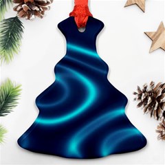 Blue Wavy Christmas Tree Ornament (two Sides)