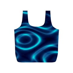 Blue Wavy Full Print Recycle Bag (s) by Sabelacarlos