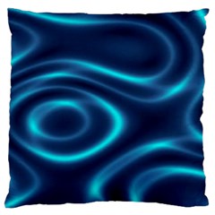 Blue Wavy Standard Flano Cushion Case (one Side) by Sabelacarlos