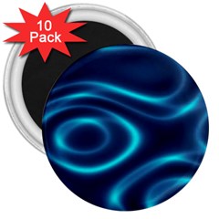 Blue Wavy 3  Magnets (10 Pack)  by Sabelacarlos