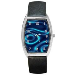 Blue Wavy Barrel Style Metal Watch by Sabelacarlos