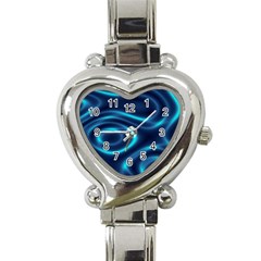 Blue Wavy Heart Italian Charm Watch by Sabelacarlos