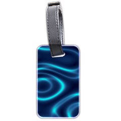 Blue Wavy Luggage Tag (two Sides) by Sabelacarlos