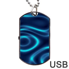 Blue Wavy Dog Tag Usb Flash (two Sides) by Sabelacarlos