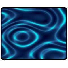 Blue Wavy Double Sided Fleece Blanket (medium) 