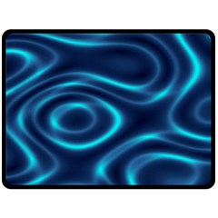 Blue Wavy Double Sided Fleece Blanket (large)  by Sabelacarlos