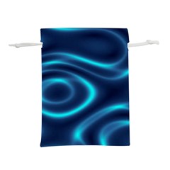 Blue Wavy Lightweight Drawstring Pouch (l) by Sabelacarlos