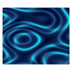 Blue Wavy Double Sided Flano Blanket (small)  by Sabelacarlos