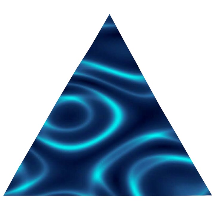 Blue Wavy Wooden Puzzle Triangle