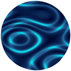 Blue Wavy Wooden Puzzle Round