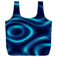 Blue Wavy Full Print Recycle Bag (xxxl) by Sabelacarlos