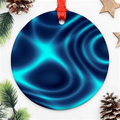 Blue Wave 2 Round Ornament (two Sides)