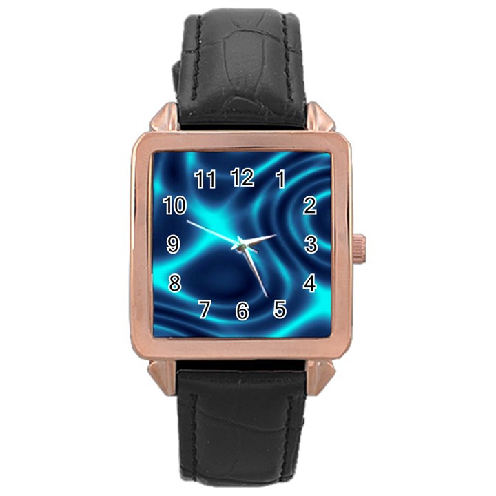 Blue Wave 2 Rose Gold Leather Watch 