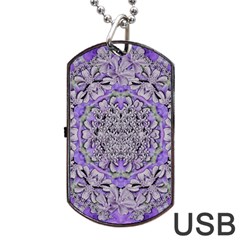 Floral Wreaths In The Beautiful Nature Mandala Dog Tag Usb Flash (one Side) by pepitasart