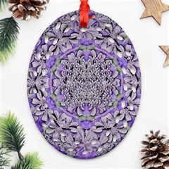 Floral Wreaths In The Beautiful Nature Mandala Ornament (oval Filigree) by pepitasart